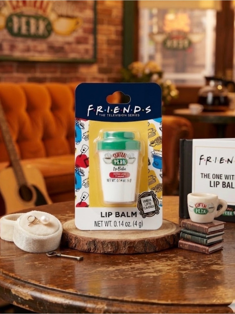 FRIENDS Central Perk Vanilla Latte Lip Balm - White and Teal